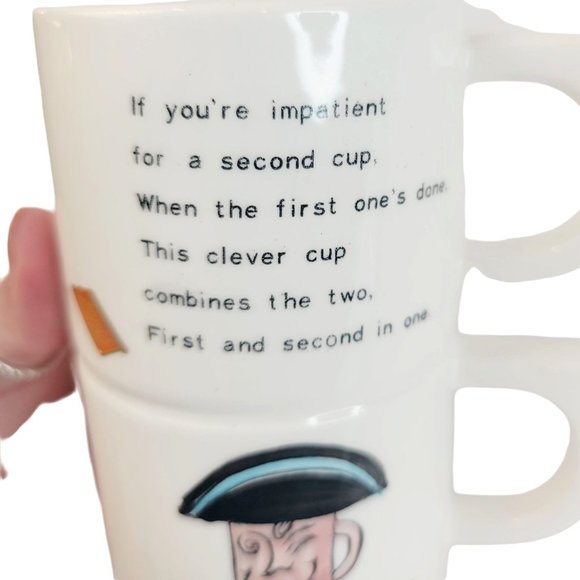 VINTAGE Krazy Koffee Kup Kitschy Double Stacked Funny Novelty Coffee Mug Japan - Picture 4 of 10